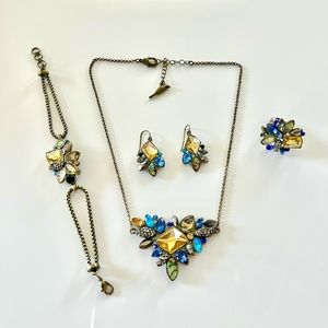 Necklace Set With Earrings, Bracelet And Ring